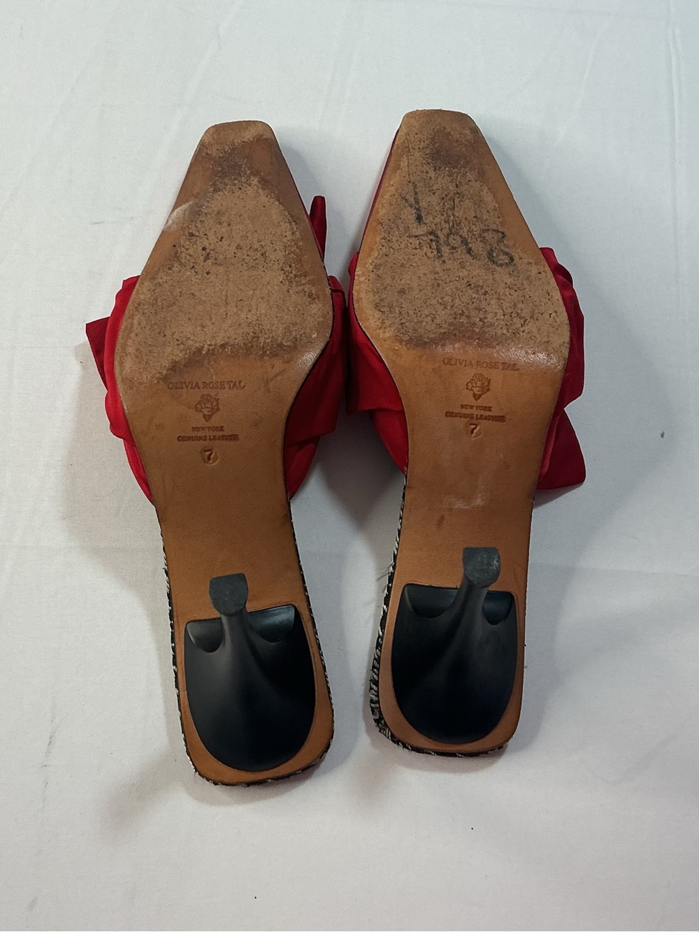 Olivia Rose Tal Red Bow Mules - Picture 5 of 9